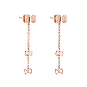 3/$30 Rose Gold Plated Bow Shaped Dangle Earrings